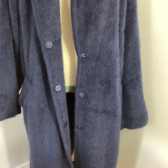 NWOT ISAAC MIZRAHI LIVE WOMAN  PLUS 2X LONG NAVY COAT NOTCH COLLAR - Picture 8 of 13